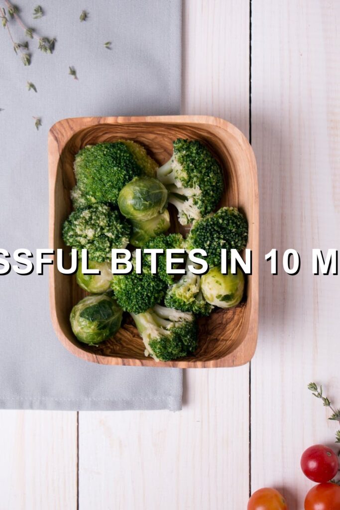 Vibrant broccoli florets resting in a wooden bowl, their bright green color contrasting beautifully with the warm brown wood.