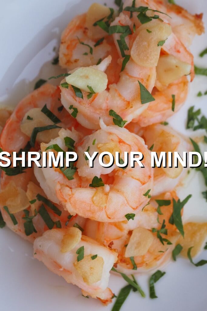 The enticing shrimp scampi with its succulent pinkish-orange hue and tantalizing golden breadcrumb topping.